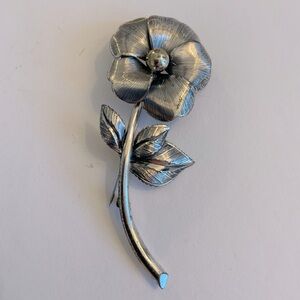 Vintage Signed Danecraft .925 Sterling Silver Flower Brooch Pin